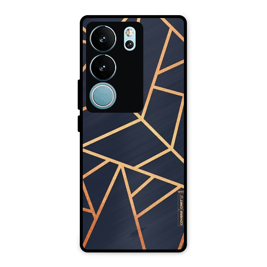 Golden Pattern Metal Back Case for Vivo V29