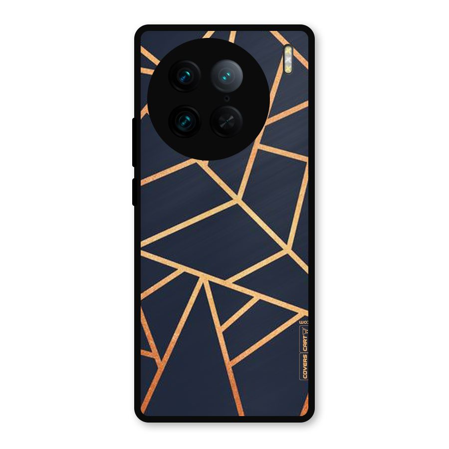 Golden Pattern Metal Back Case for Vivo X90 Pro