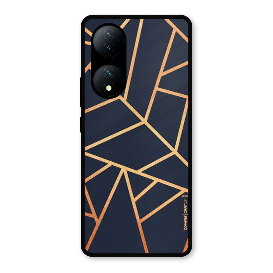 Golden Pattern Metal Back Case for Vivo Y100a