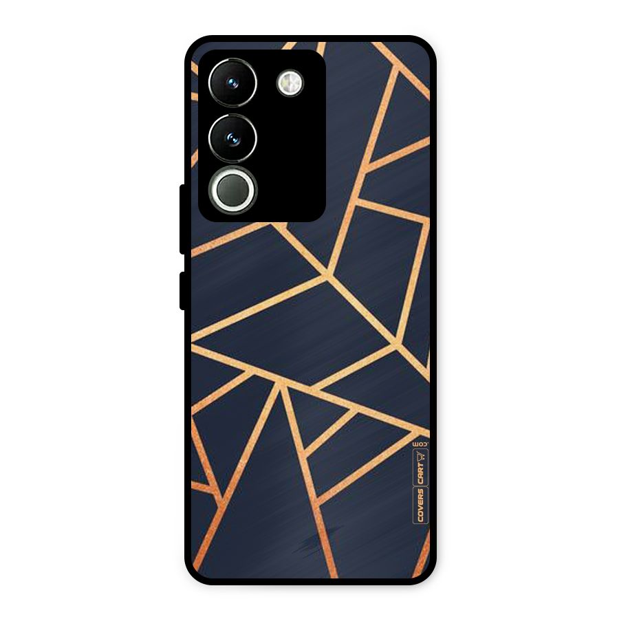 Golden Pattern Metal Back Case for Vivo Y200