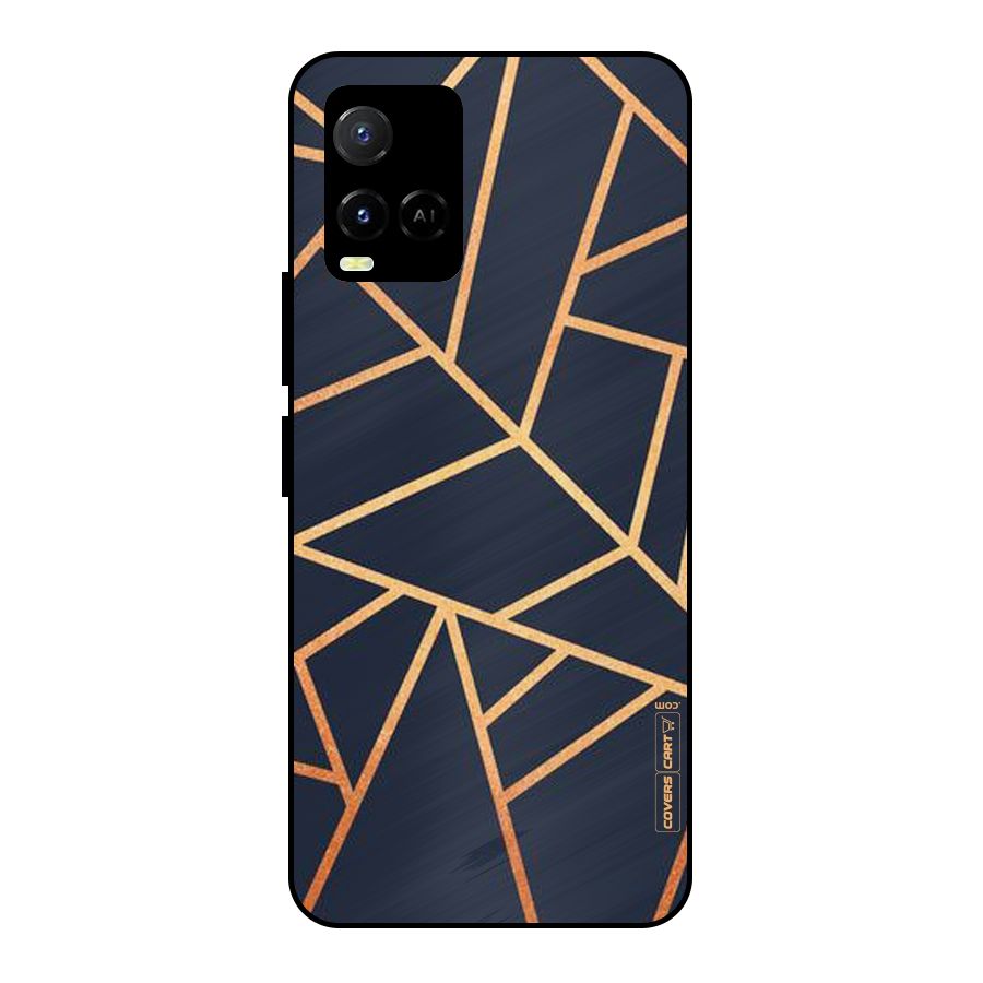 Golden Pattern Metal Back Case for Vivo Y21 2021