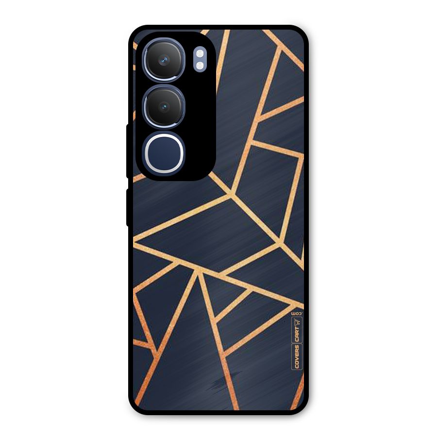 Golden Pattern Metal Back Case for Vivo Y29