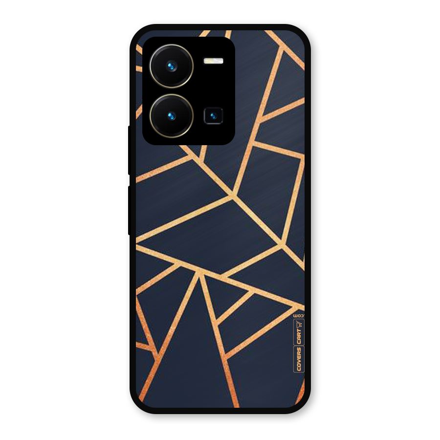Golden Pattern Metal Back Case for Vivo Y35
