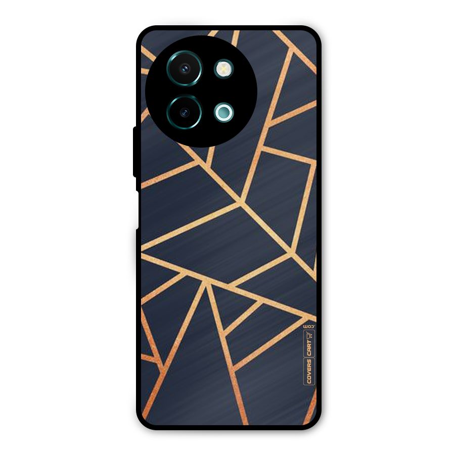 Golden Pattern Metal Back Case for Vivo Y58
