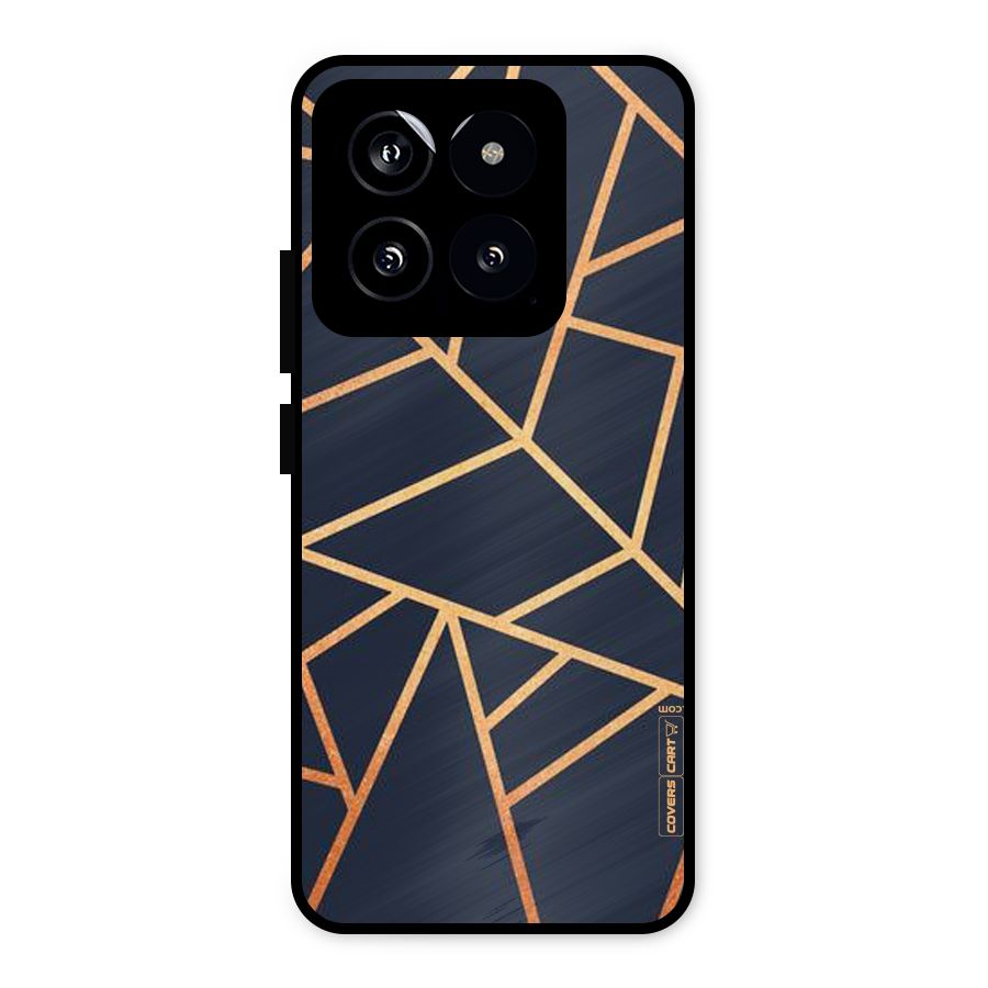 Golden Pattern Metal Back Case for Xiaomi 14