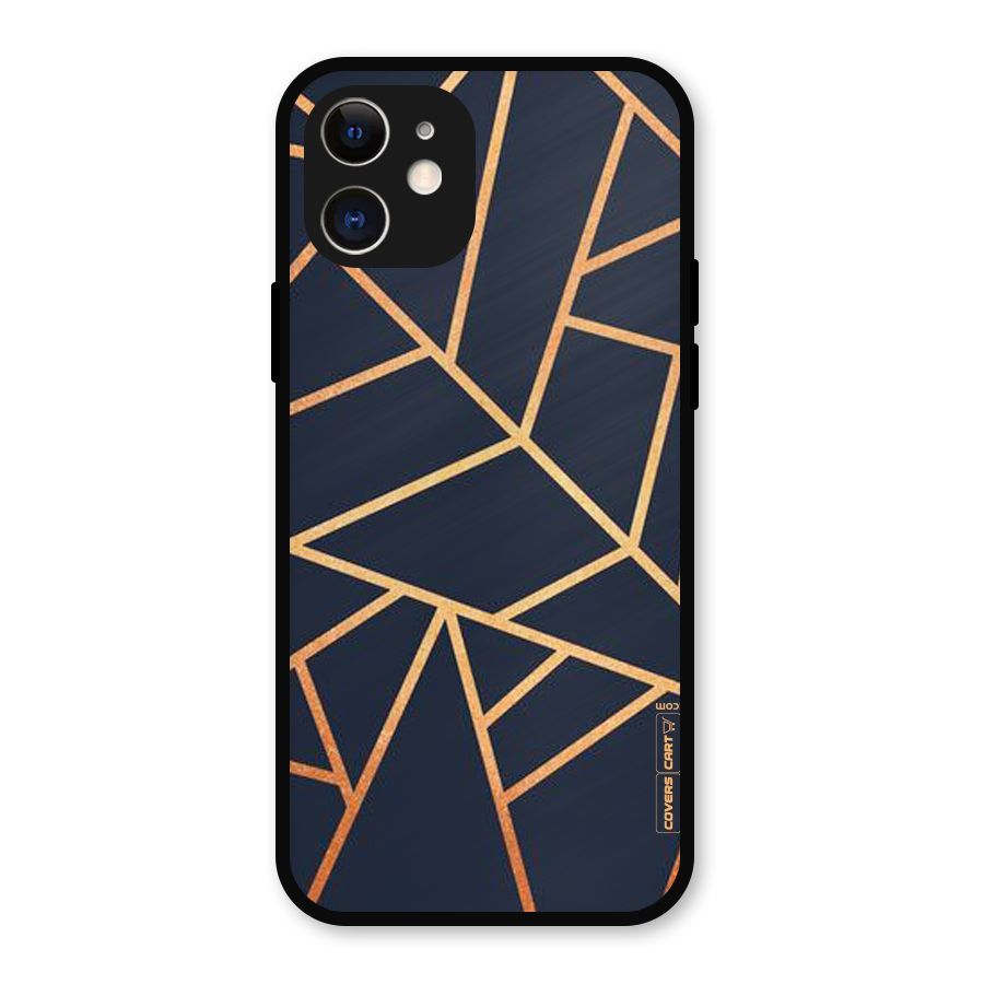 Golden Pattern Metal Back Case for iPhone 12