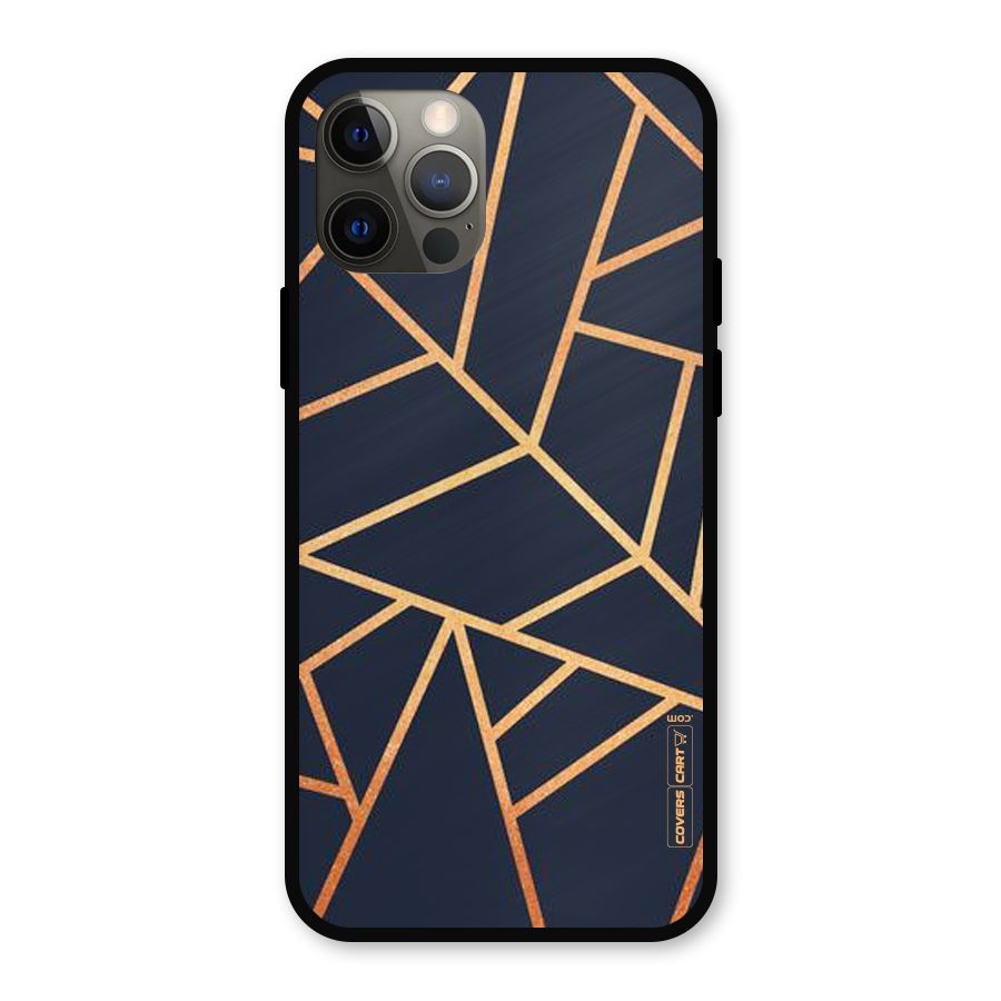 Golden Pattern Metal Back Case for iPhone 12 Pro