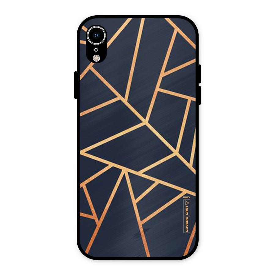 Golden Pattern Metal Back Case for iPhone XR