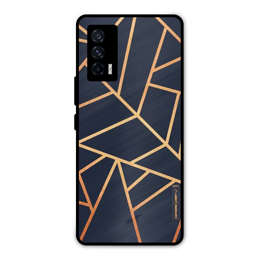 Golden Pattern Metal Back Case for iQOO 7 5G