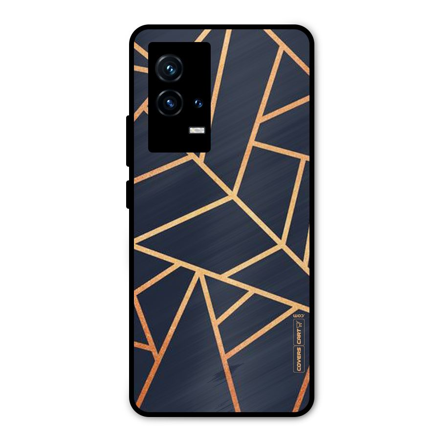 Golden Pattern Metal Back Case for iQOO 9 5G
