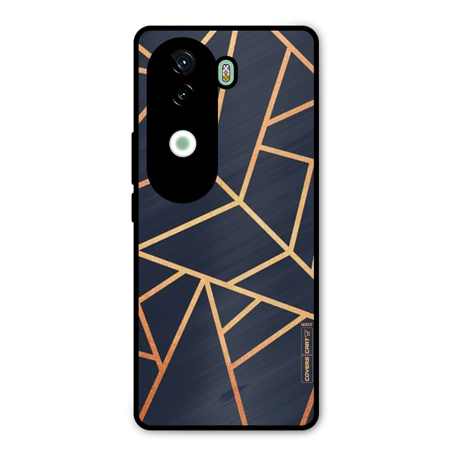 Golden Pattern Metal Back Case for iQOO Z9s