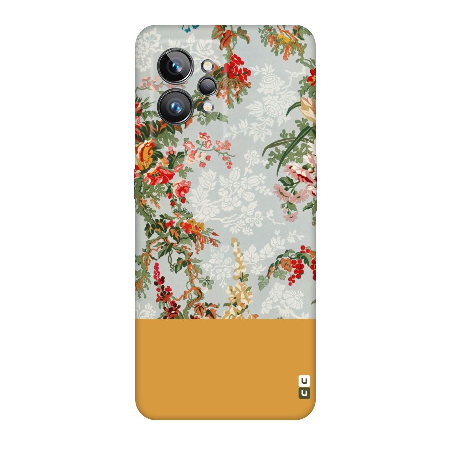 Golden Stripe on Floral Original Polycarbonate Back Case for Realme GT2 Pro