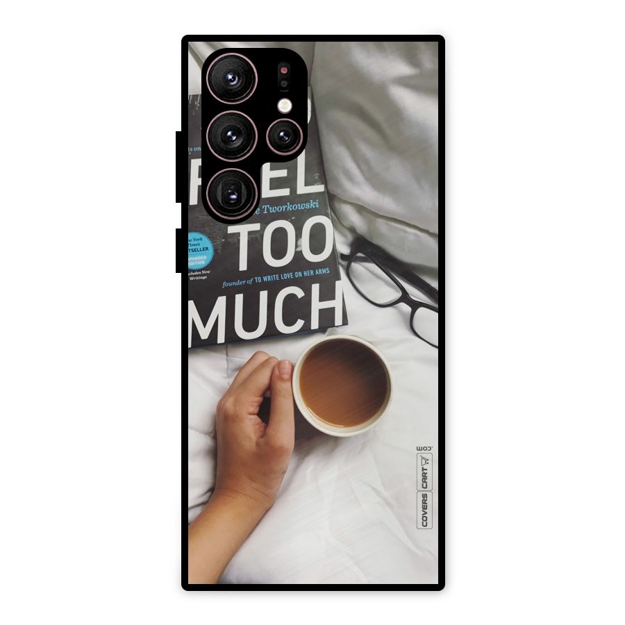 Good Reads And Coffee Metal Back Case for Galaxy S22 Ultra 5G