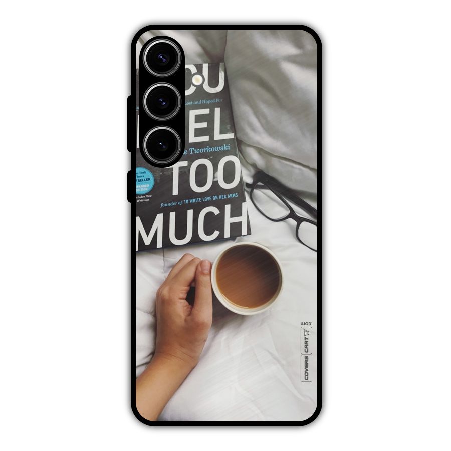 Good Reads And Coffee Metal Back Case for Galaxy S24 Plus