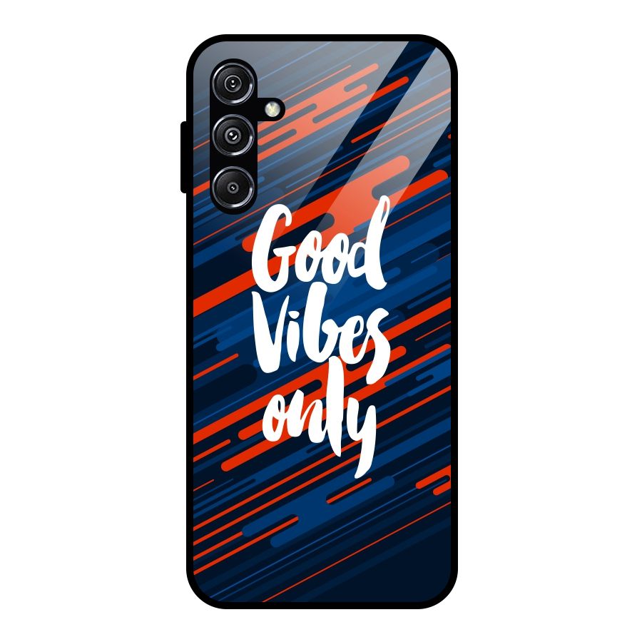 Good Vibes Only Glass Back Case for Galaxy M34 5G