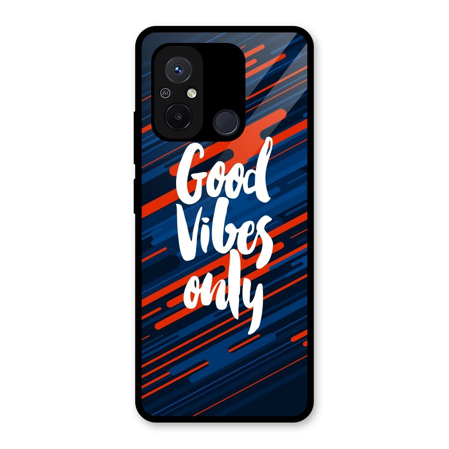 Good Vibes Only Glass Back Case for Redmi 12C