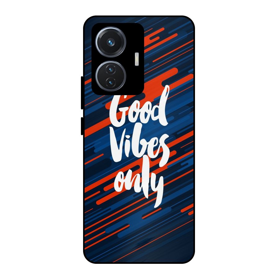 Good Vibes Only Metal Back Case for Vivo T1 44W