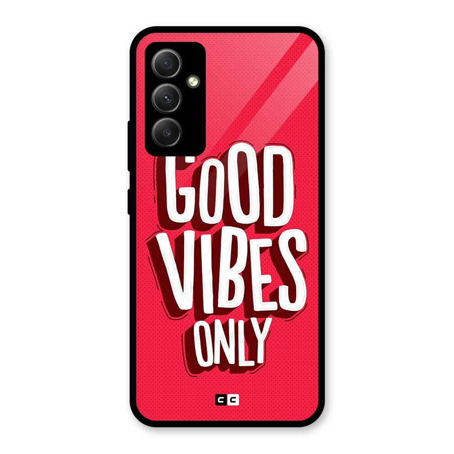 Good Vibes Only Pop Art Glass Back Case for Galaxy A34