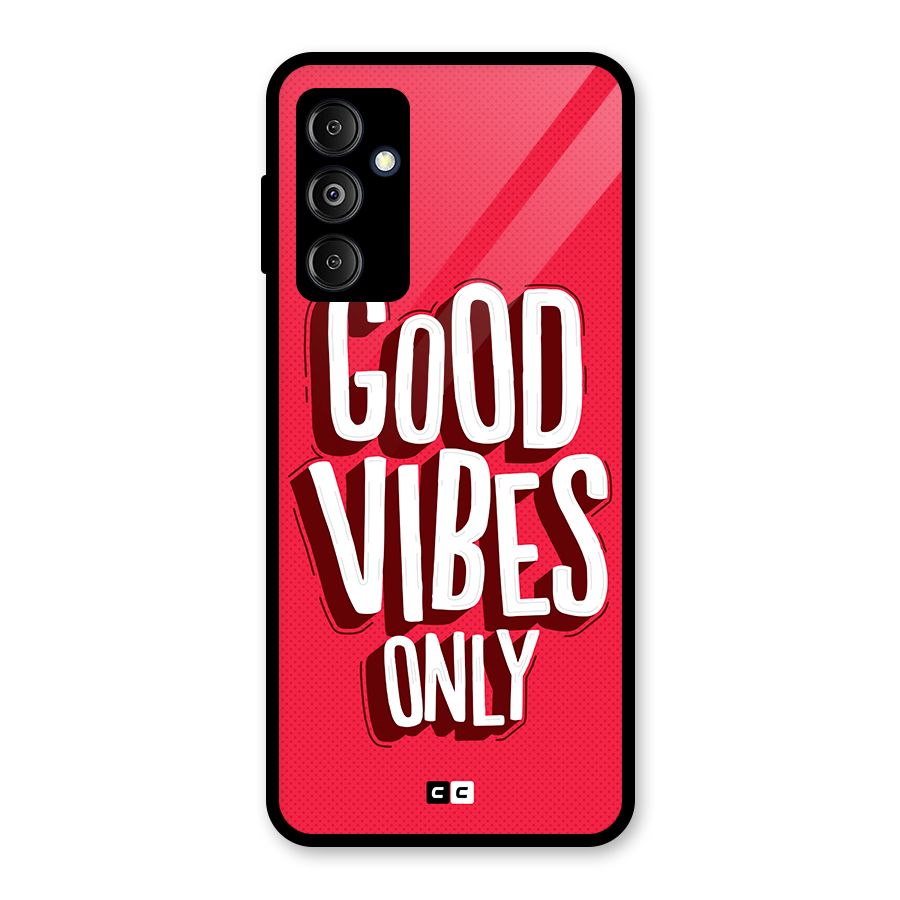 Good Vibes Only Pop Art Glass Back Case for Galaxy M14 5G