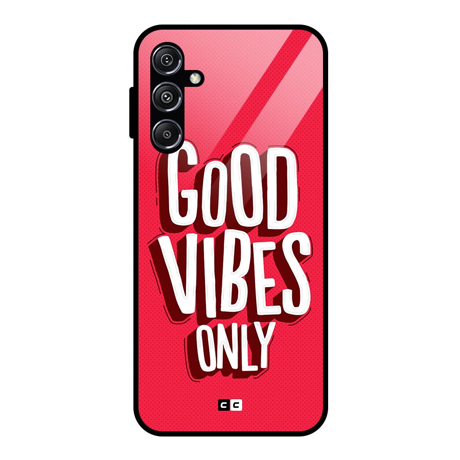 Good Vibes Only Pop Art Glass Back Case for Galaxy M34 5G
