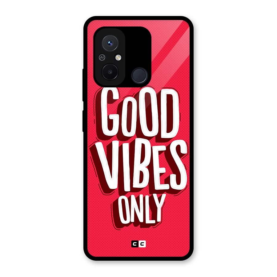 Good Vibes Only Pop Art Glass Back Case for Redmi 12C