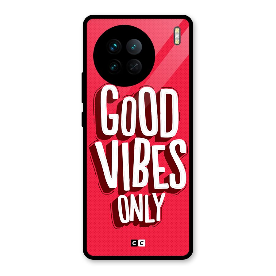 Good Vibes Only Pop Art Glass Back Case for Vivo X90