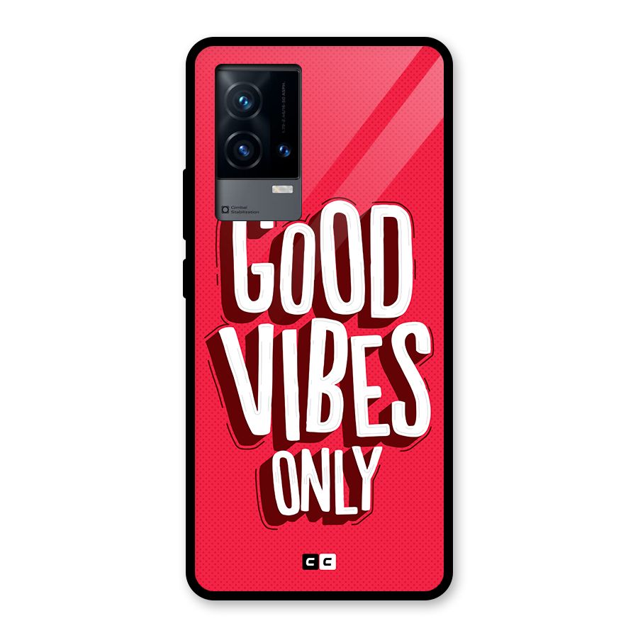 Good Vibes Only Pop Art Glass Back Case for iQOO 9 5G