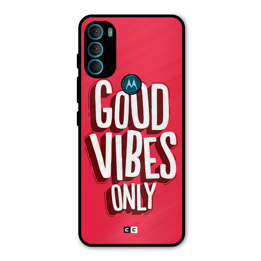 Good Vibes Only Pop Art Metal Back Case for Moto G71 5G
