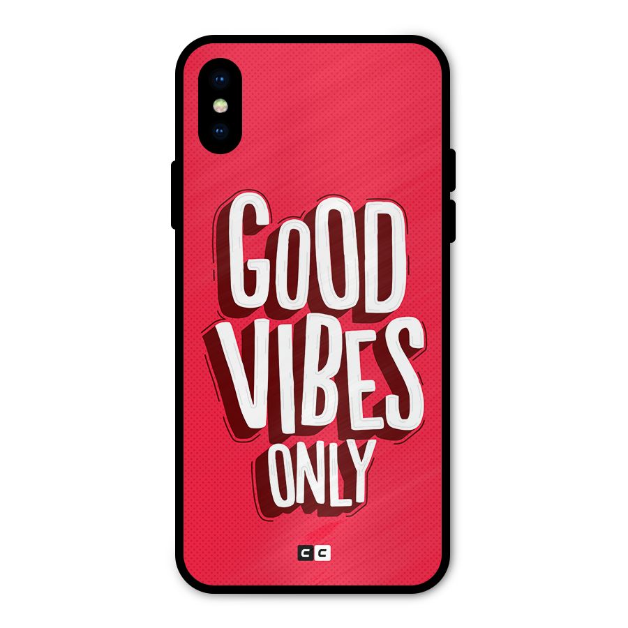 Good Vibes Only Pop Art Metal Back Case for iPhone XS