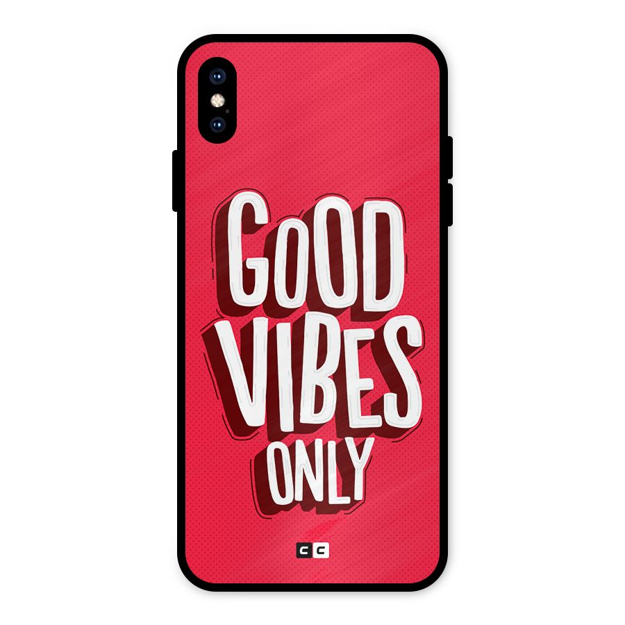 Good Vibes Only Pop Art Metal Back Case for iPhone XS Max