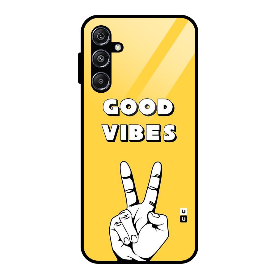 Good Vibes Victory Glass Back Case for Galaxy M34 5G
