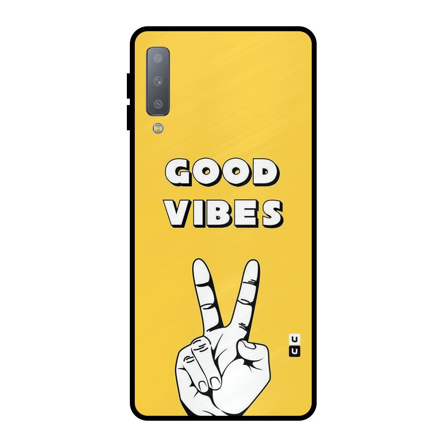 Good Vibes Victory Metal Back Case for Galaxy A7 (2018)