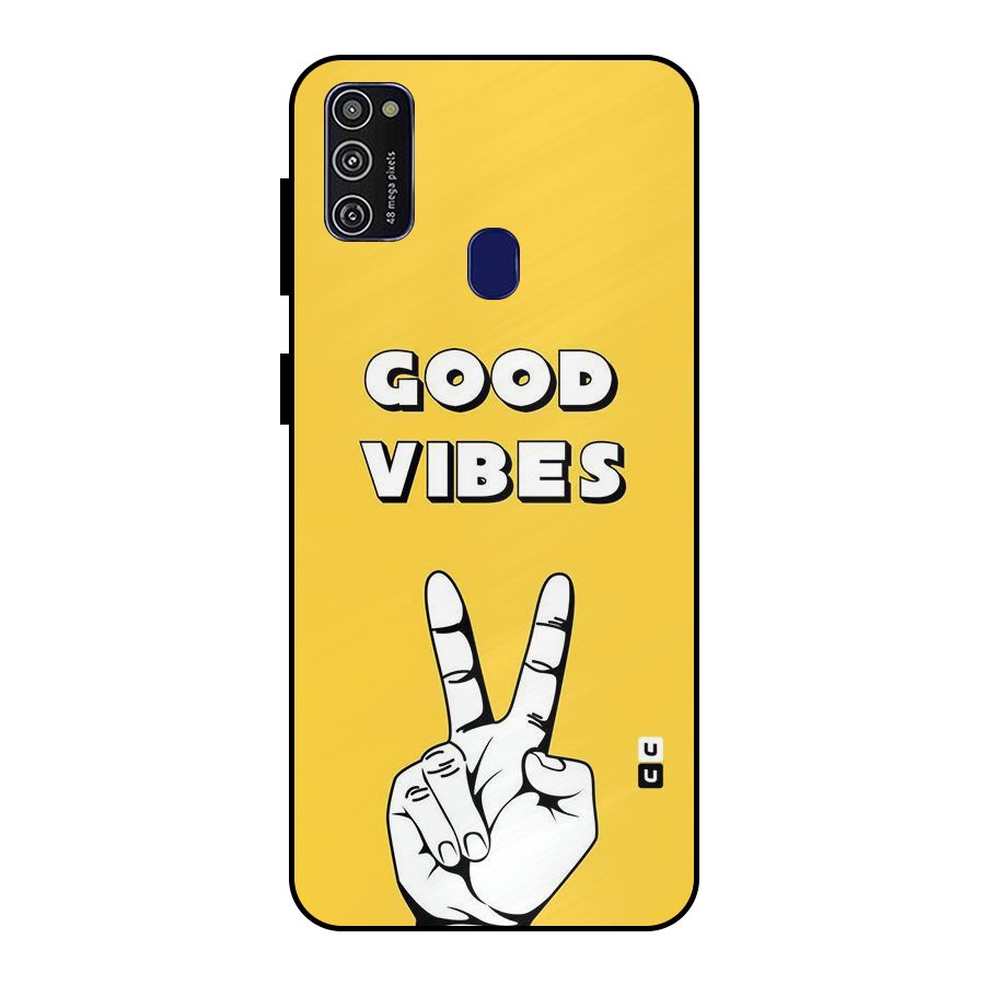 Good Vibes Victory Metal Back Case for Galaxy M21