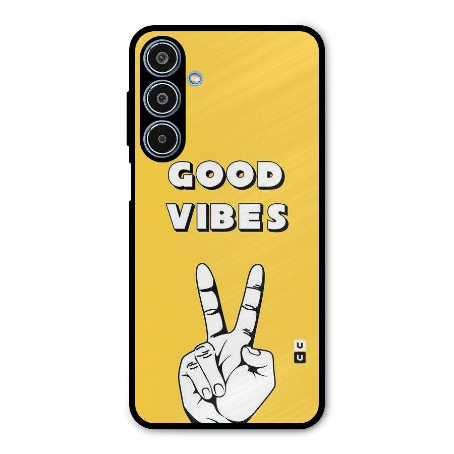 Good Vibes Victory Metal Back Case for Galaxy M35