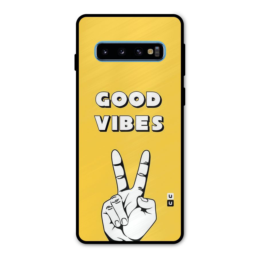 Good Vibes Victory Metal Back Case for Galaxy S10