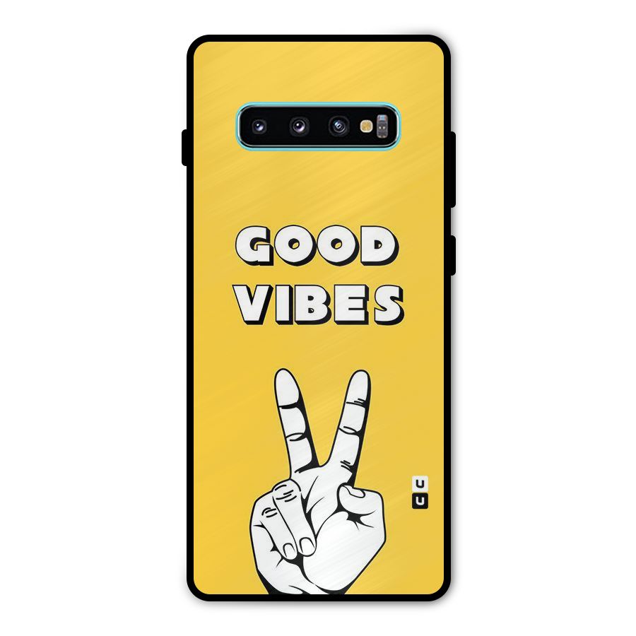 Good Vibes Victory Metal Back Case for Galaxy S10 Plus