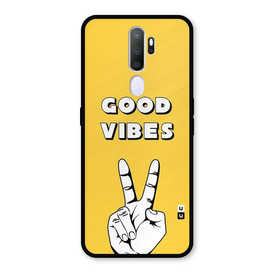 Good Vibes Victory Metal Back Case for Oppo A5 (2020)