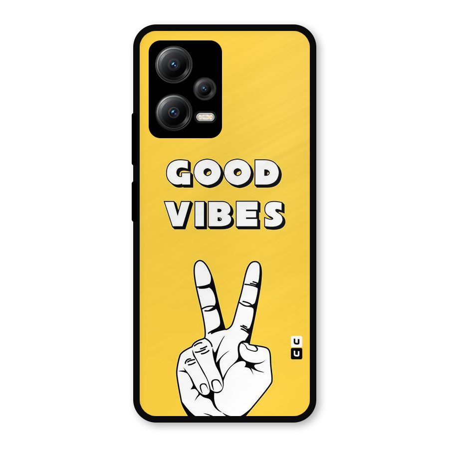 Good Vibes Victory Metal Back Case for Redmi Note 12 5G