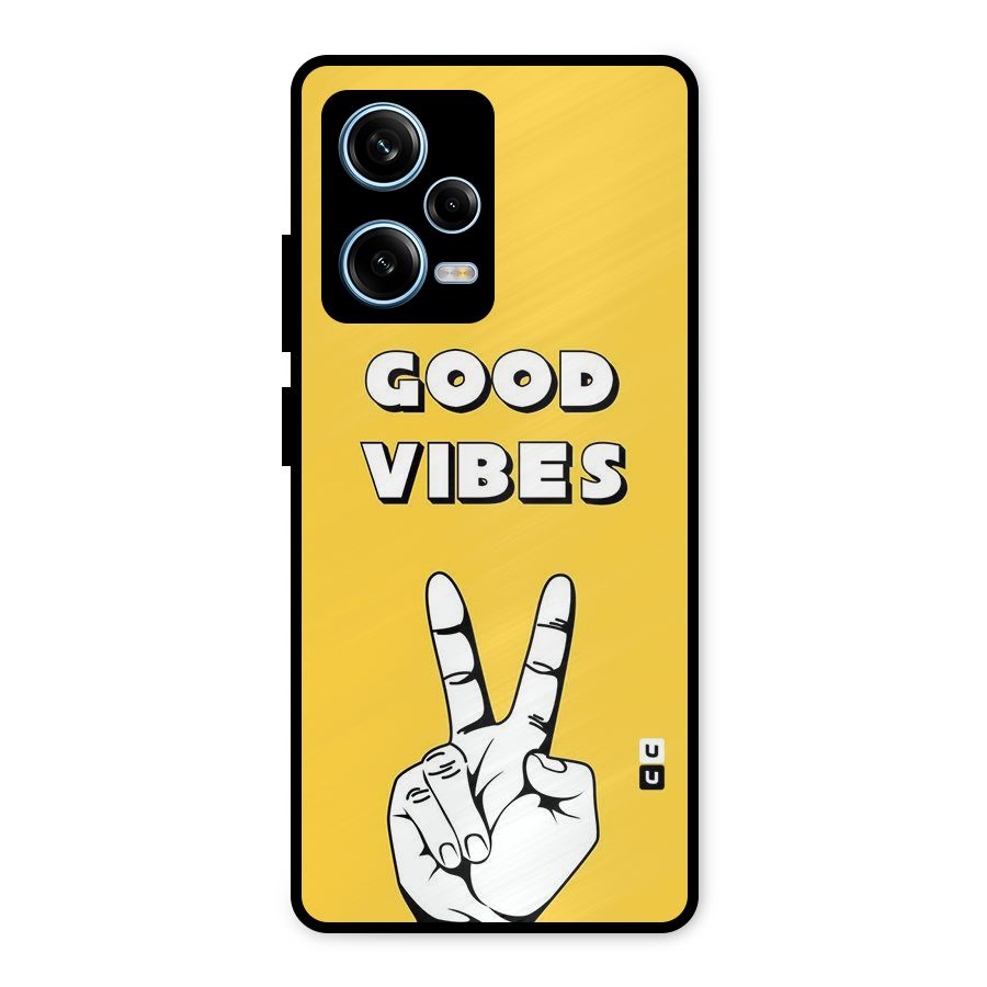 Good Vibes Victory Metal Back Case for Redmi Note 12 Pro