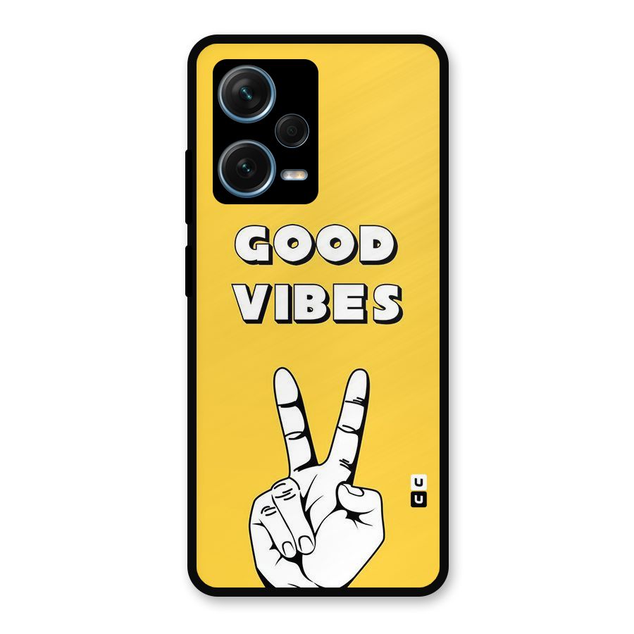 Good Vibes Victory Metal Back Case for Redmi Note 12 Pro Plus 5G