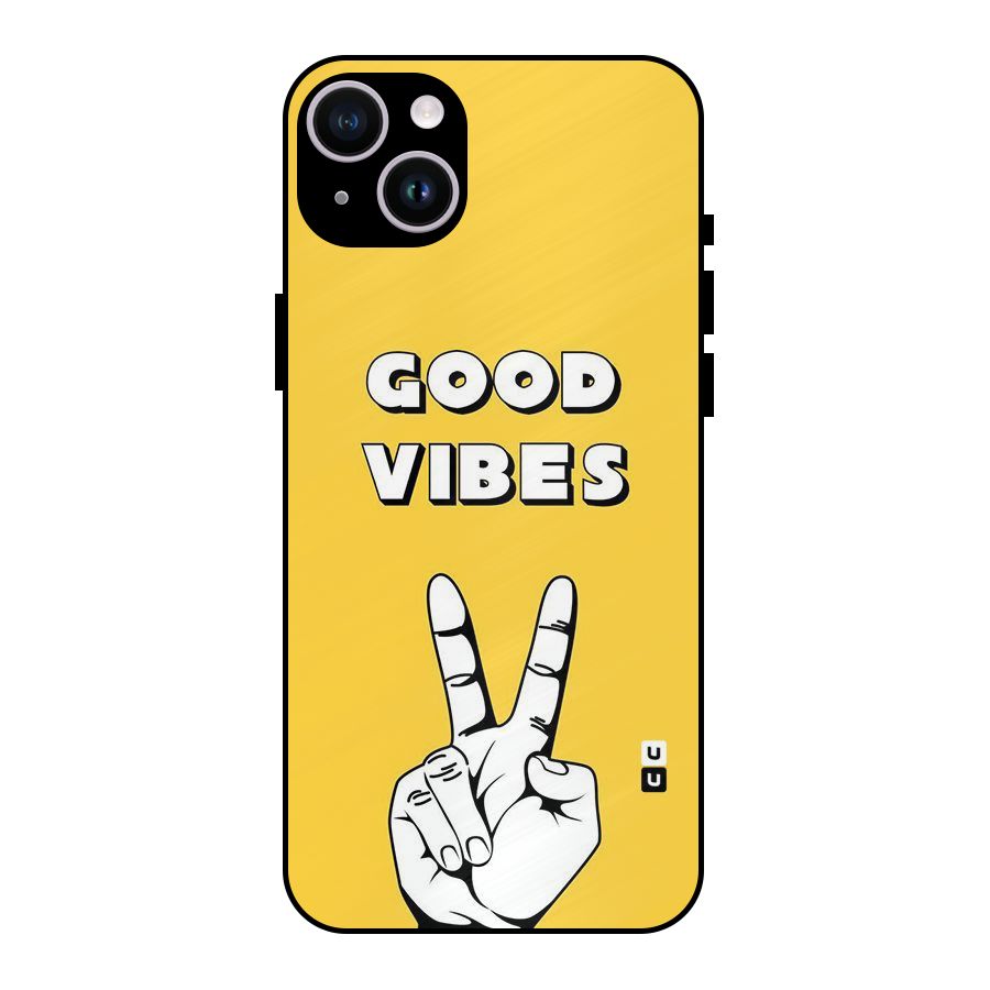 Good Vibes Victory Metal Back Case for iPhone 14 Plus
