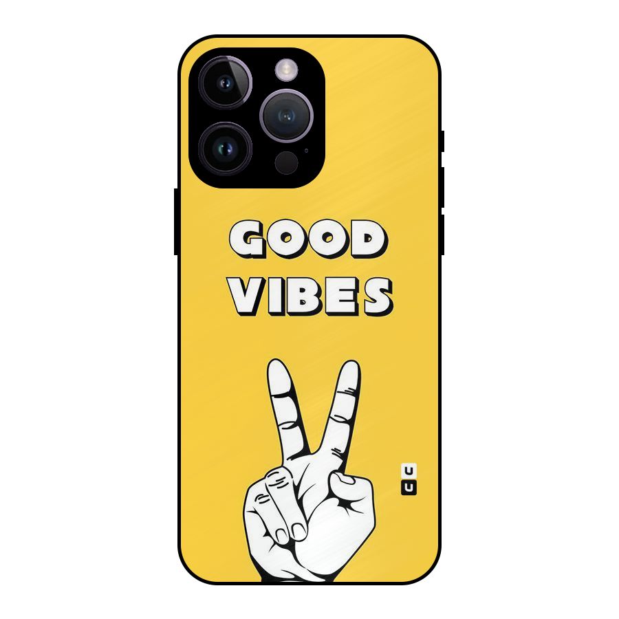 Good Vibes Victory Metal Back Case for iPhone 14 Pro Max