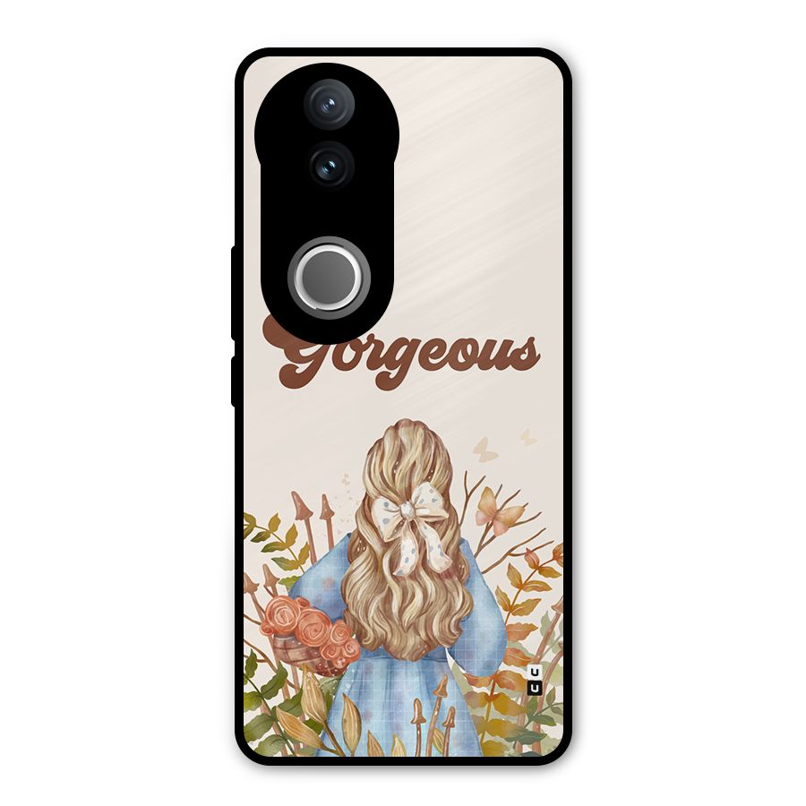 Gorgeous Girl Metal Back Case for Vivo V50e