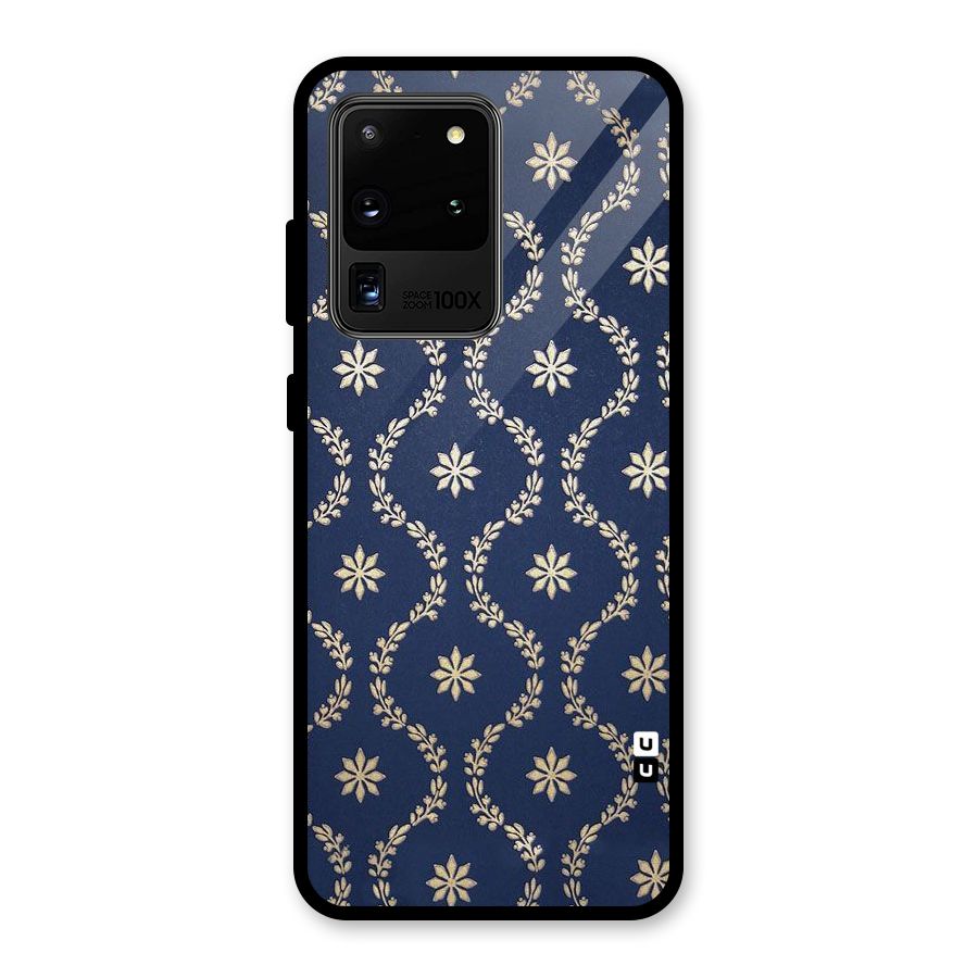 Gorgeous Gold Leaf Pattern Glass Back Case for Galaxy S20 Ultra