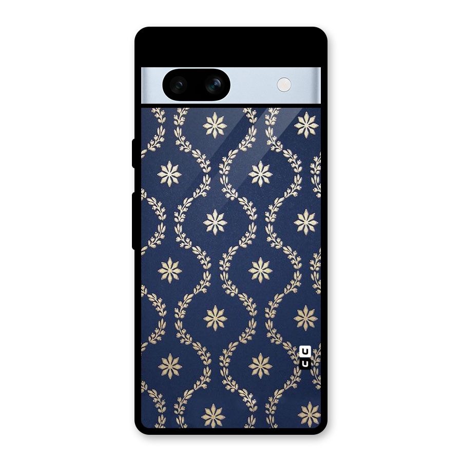 Gorgeous Gold Leaf Pattern Glass Back Case for Google Pixel 7a