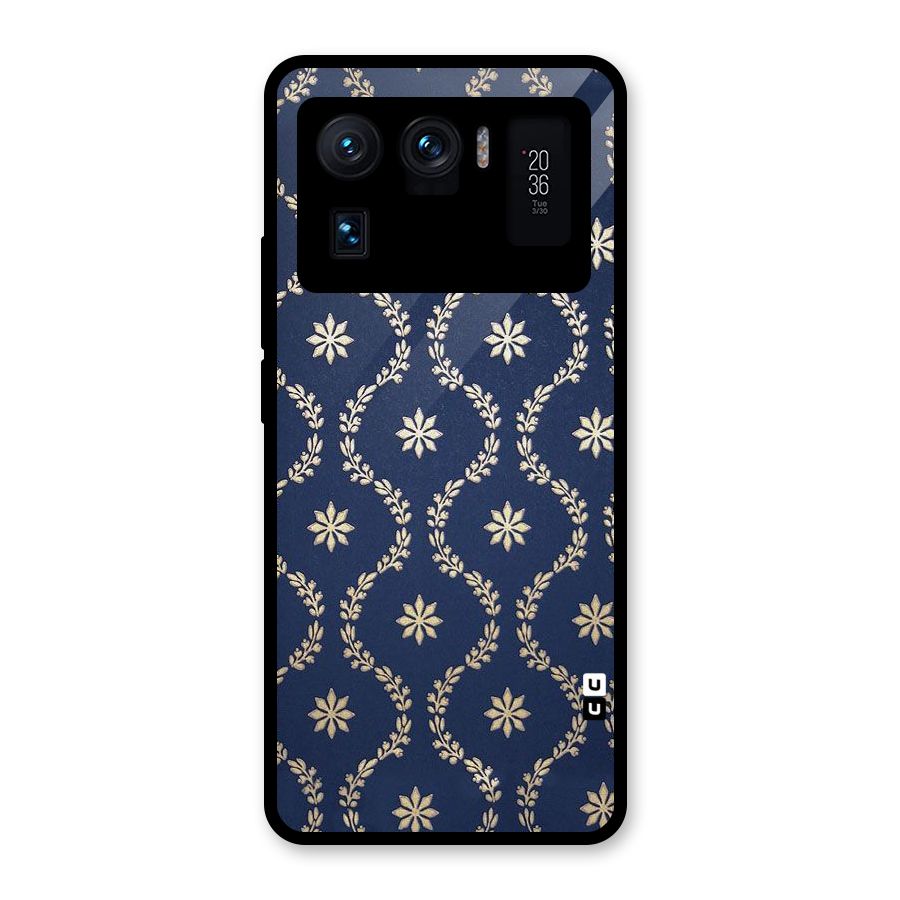 Gorgeous Gold Leaf Pattern Glass Back Case for Mi 11 Ultra