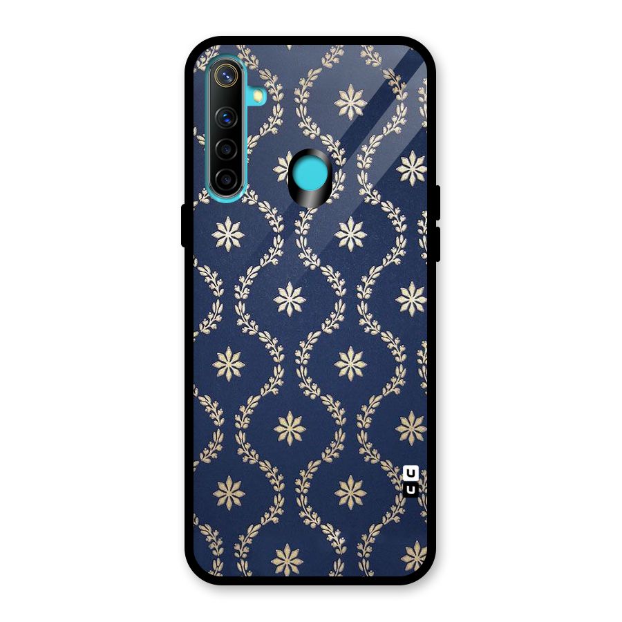 Gorgeous Gold Leaf Pattern Glass Back Case for Realme 5