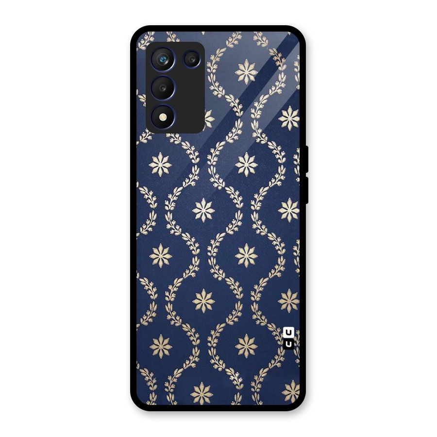 Gorgeous Gold Leaf Pattern Glass Back Case for Realme 9 5G Speed