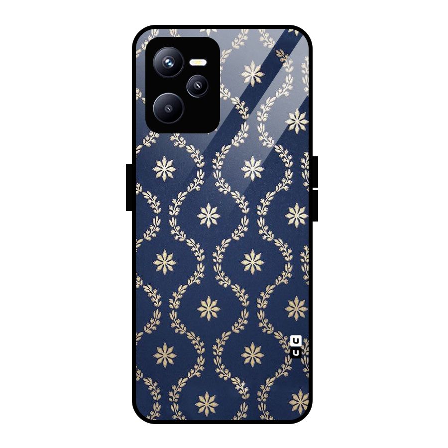 Gorgeous Gold Leaf Pattern Glass Back Case for Realme C35