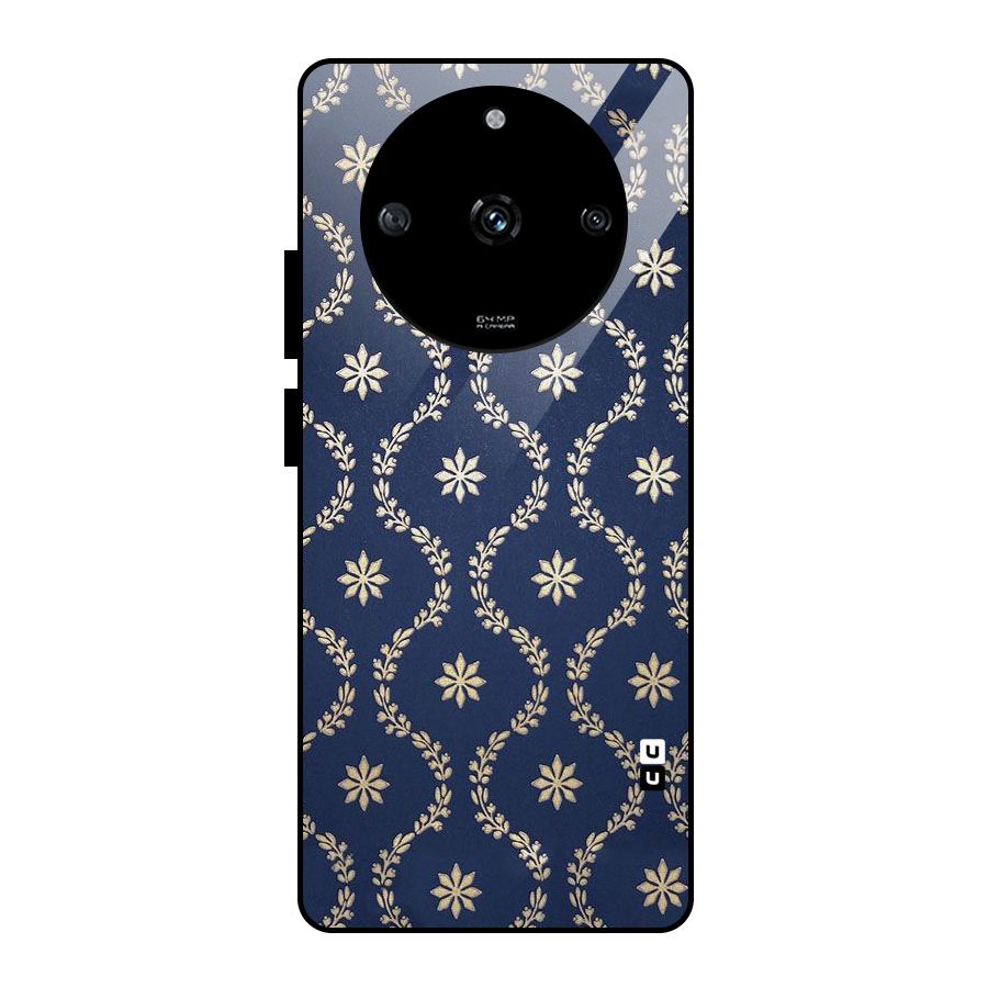 Gorgeous Gold Leaf Pattern Glass Back Case for Realme Narzo 60 5G
